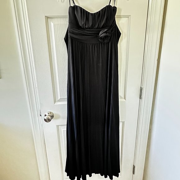 Womens Formal Floor Length Strapless Black Dress - Picture 2 of 4